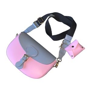 Valentina Fiore handmade Italy genuine leather purple and blue crossbody bag‎